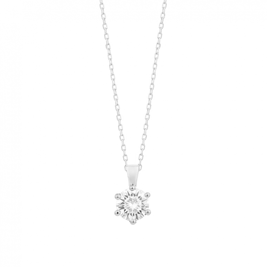 Gouden 14kt solitair hanger met diamant van 1,00ct