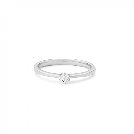 Gouden 14kt solitair ring met diamant van 0,15ct