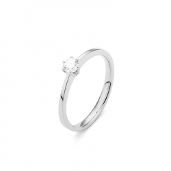 Gouden 14kt solitair ring met diamant van 0,20ct