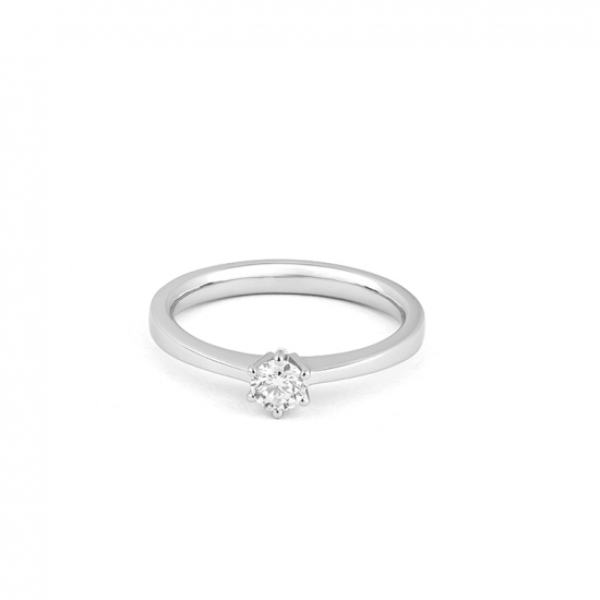 Gouden 14kt solitair ring met diamant van 0,20ct