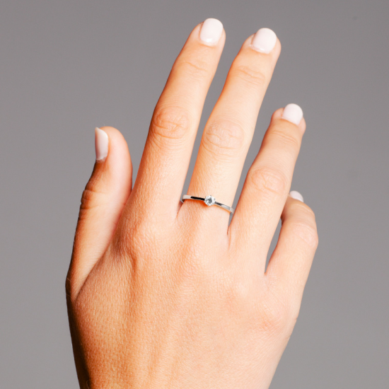 Gouden 14kt solitair ring met diamant van 0,20ct
