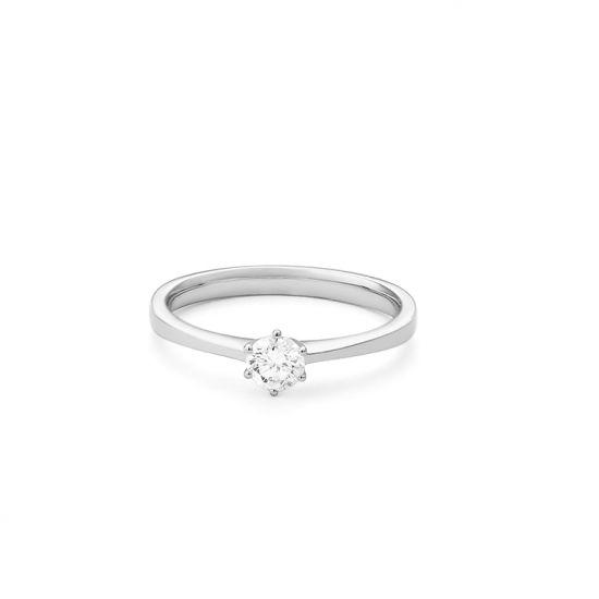 Gouden 14kt solitair ring met diamant van 0,25ct