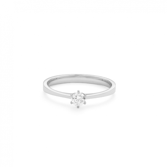 Gouden 14kt solitair ring met diamant van 0,30ct