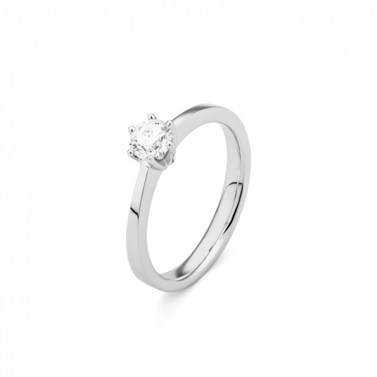 Gouden 14kt solitair ring met diamant van 0,40ct