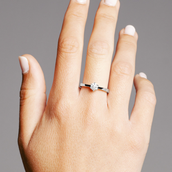 Gouden 14kt solitair ring met diamant van 0,50ct
