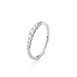 Gouden 14kt half eternity ring met diamant van 0,25ct