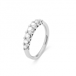 Gouden 14kt half eternity ring met diamant van 0,75ct