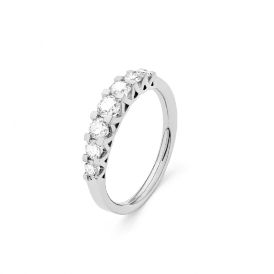 Gouden 14kt half eternity ring met diamant van 0,75ct