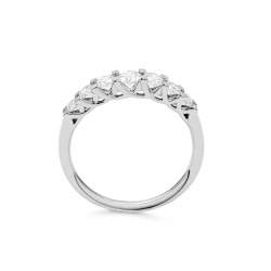 Gouden 14kt half eternity ring met diamant van 0,75ct