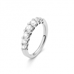 Gouden 14kt half eternity ring met diamant van 1,00ct