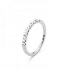 Gouden 14kt half eternity ring met diamant van 0,25ct