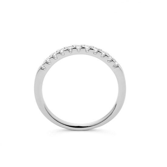 Gouden 14kt half eternity ring met diamant van 0,25ct