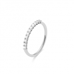 Gouden 14kt half eternity ring met diamant van 0,25ct