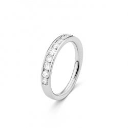 Gouden 14kt half eternity ring met diamant van 0,52ct