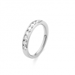 Gouden 14kt half eternity ring met diamant van 0,75ct