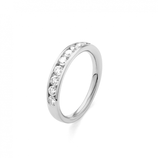 Gouden 14kt half eternity ring met diamant van 0,75ct