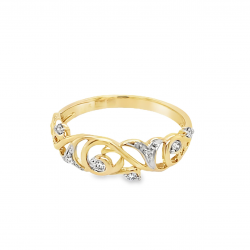 Bernstein ring 14kt goud briljant 0.10ct 199.547.17