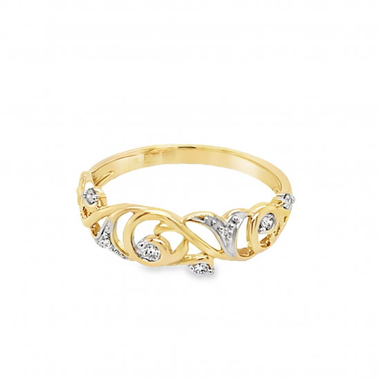 Bernstein ring 14kt goud briljant 0.10ct 199.547.17