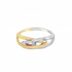 Bernstein ring 14kt goud briljant 0.06ct 199.520.18