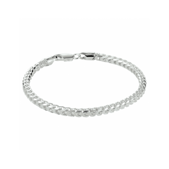 Huiscollectie Zilveren collier vierkant gourmet 4mm 60cm