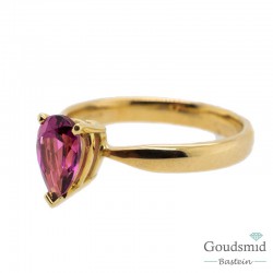 SCRATCHED GOLD ring rhodoliet